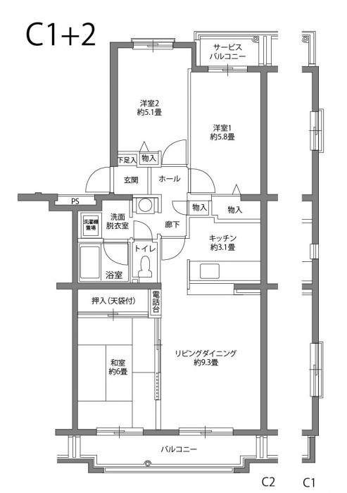 ヒルズ南戸塚(5)　C2 タイプ